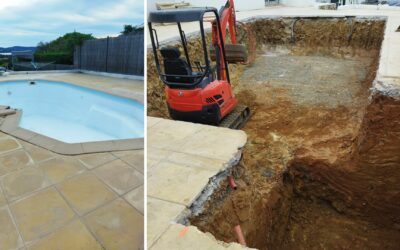 Reconstruction piscine creusée en béton dans le Var