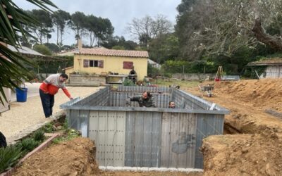 Construction d’une piscine 9x4m à fond plat à Six Fours